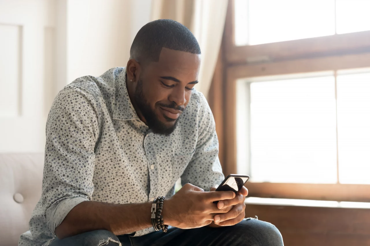 Man looking at phone